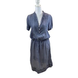 Patrick Gerard Lightweight Chambray Knee Length Short‎ Sleeve Dress Size 42
